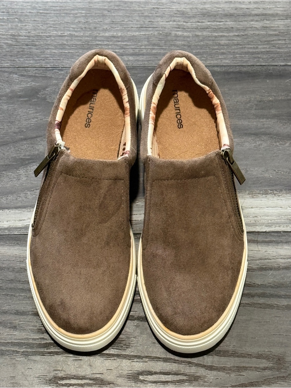 Maurices Megan Platform Zip Up Sneakers Women’s Size 7.5 Brown